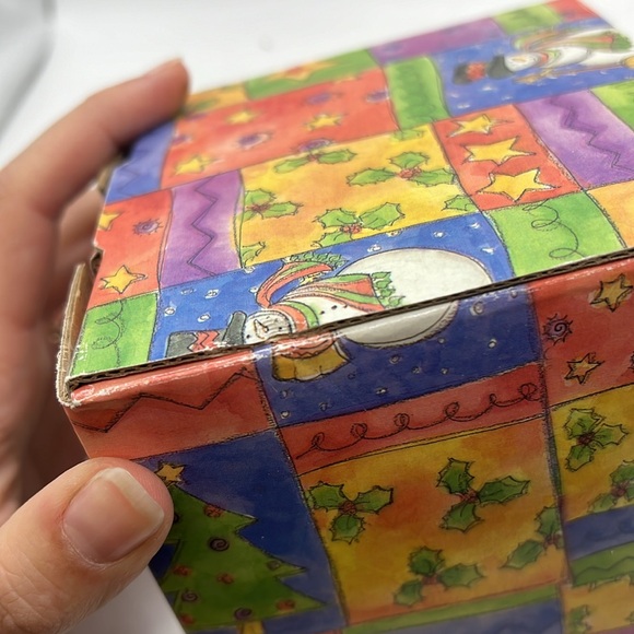 NWT Sango Sweet Shoppe Christmas 2 Pc Dip Mix Set Bowl Spoon Blue Red Snowman - Picture 10 of 11